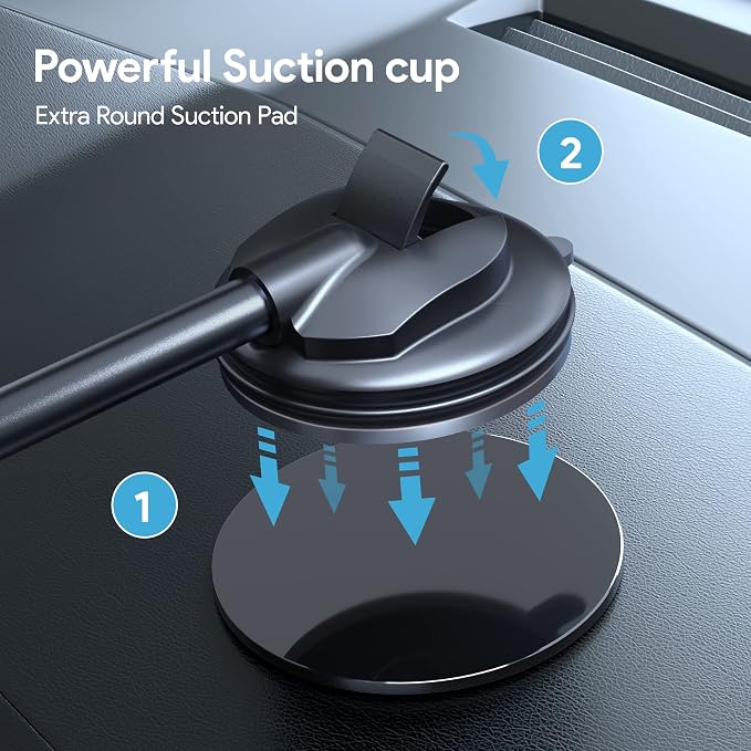 Phone Mount for Car [6.2in Flexible Arm] Cell Phone Holder for Windshield Dashboard [Washable Strong Suction] Automotive Accessories Car Mount for iPhone Android Smartphone Universal Cradles