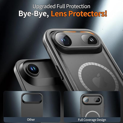 Cozycase for iPhone Air Waterproof Case Full-Body Bumper Shockproof Dustproof Cases with Built-in Screen Protector &Camera Control Compatible with MagSafe,Drop Proof Cover Frosted Black