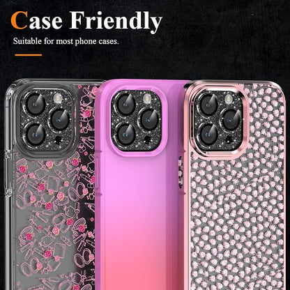 YWXTW for iPhone 14 Pro/iPhone 14 Pro Max Camera Lens Protector, [4TH Gen New Bling Design] Glitter Shiny Diamond Metal Ring Tempered Glass Back Camera Screen Protector Lens Cover (Graphite)