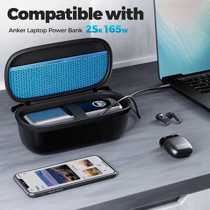 ProCase Hard Carrying Case for Anker 737 Power Bank 25000mAh 165W -Black | Zippered Travel Storage Organizer, Mesh Pocket for Cables & Accessories, Portable Charger Bag