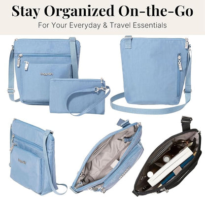 Baggallini Pocket Crossbody Bags for Women 8x8 Small Lightweight Durable Water-resistant Travel Purse W/Rfid