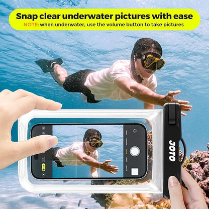 JOTO 2 Pack Waterproof Phone Pouch Case Up to 7", IPX8 Underwater Phone Case Cellphone Dry Bag for iPhone 17/Air 16 15 14 13 12 Pro Max Xs Max XR X 8 7 6S Plus SE/Galaxy S24 S23 S22 -Clear