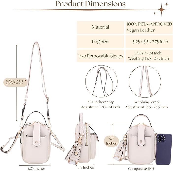 Mali+Lili Gail Vegan Leather Multi Compartment Crossbody Bag