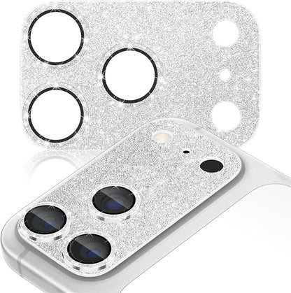 imluckies Compatible with iPhone 17 Pro Max Camera Lens Protector Bling, Ultra HD Tempered Glass Shiny Diamond Camera Plate Sparkle Screen Protection, 9H Anti-Scratch & Easy Install, Glitter Sliver