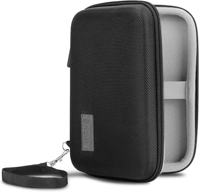 USA Gear Wireless Charging Battery Pack Hard Shell Case with Wrist Strap - Compatible with Wireless Charger Battery Bank from Samsung, Powermax, Jarvmobile, Hokonui, RLERON, and more