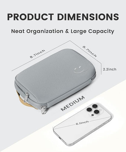Travelkin Travel Cord Organizer, Cable Organizer For Electronic Accessories | Expandable electronics organizer, charger organizer, travel case, Large Capacity tech pouch for Card,Usbs, travel essentials