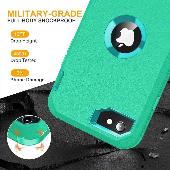 jaroco Finger Sleeves for iPhone SE Case, 0.15mm Superconducting Nanofibers, Smooth Feel, Anti-Sweat with Non-Slip Removable Heavy Duty Full Body Phone Case-Green