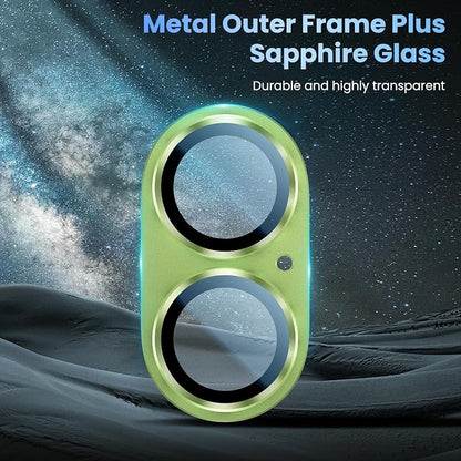 Uyiton Compatible with iPhone 17 Camera Lens Protector - [Not Easy to Break][Strong Adsorption][Case-Friendly] Metal Tempered Glass Rear Camera Screen Cover - Sage