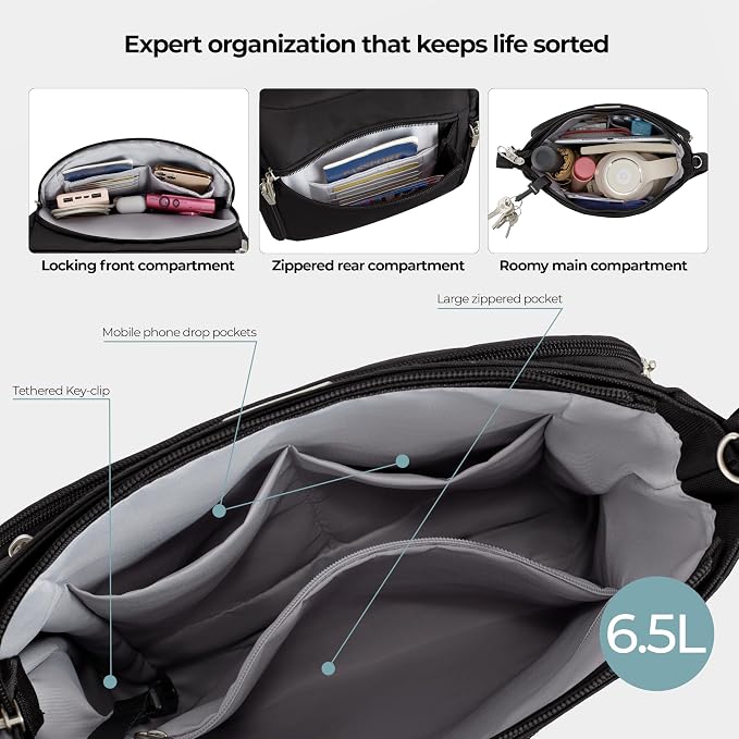 Travelon Anti-Theft Classic North/South Crossbody Bag