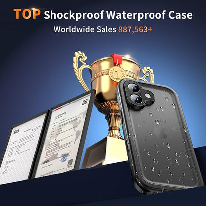 Cozycase TOP Waterproof Case for iPhone 17 - Military Heavy Duty 360 Shockproof Full Body with Screen Camera Protector Double IP68 Water Dust Drop Proof Hard Rugged Tough Bumper Front Back Slim Cover
