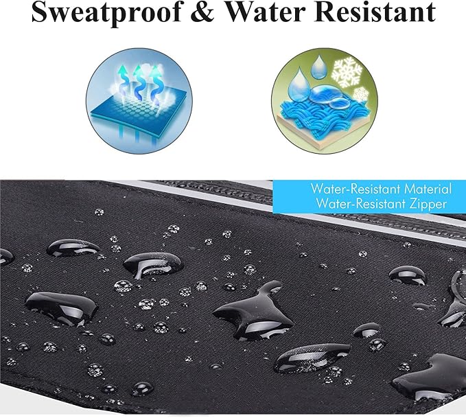 Fanny Packs for Women,Waterproof Fanny Pack for Men,Adjustable Running Belt Waist Pack Slim Expandable Pocket Belt,iPhone Running Holder Cell Phone Elastic Waist Pouch Bag for Galaxy Black