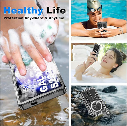 for Samsung Galaxy S23 Ultra Waterproof Case with Magsafe, Built-in Magnetic & Screen Protector, IP68 Certified Full Body Shockproof, for Water Sports Underwater Photography, 6.8" Black