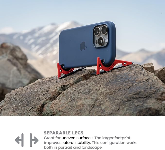 GEOMETRICAL Pocket Tripod PROv2 - Card-Size Stand, for iPhone, Magma Red Universal Kit