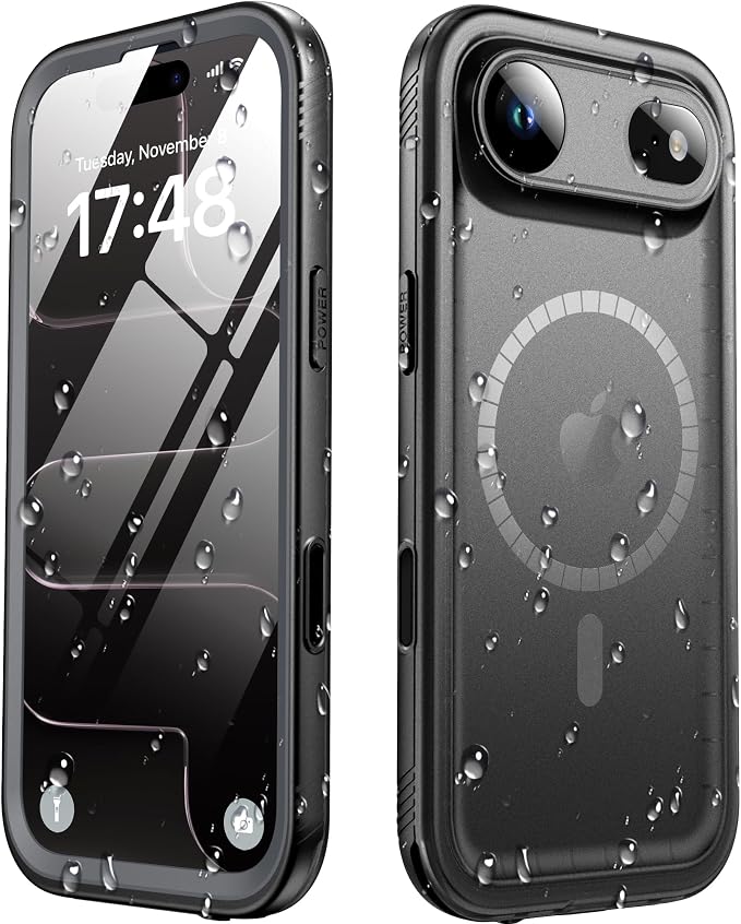 SPORTLINK for iPhone Air Waterproof Phone Case - Built in Screen Protector/Shockproof Compatible with MagSafe/Military Rugged/Dropproof/Dustproof/Heavy Duty, Full Body for iPhone Air 6.5 inch Black