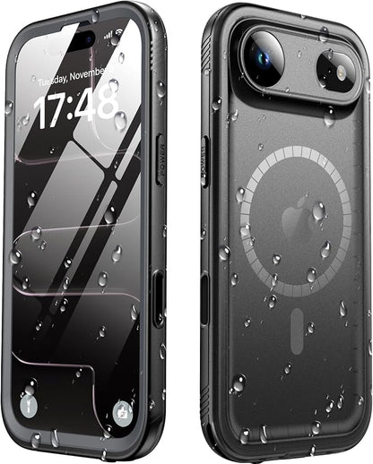 SPORTLINK for iPhone Air Waterproof Phone Case - Built in Screen Protector/Shockproof Compatible with MagSafe/Military Rugged/Dropproof/Dustproof/Heavy Duty, Full Body for iPhone Air 6.5 inch Black