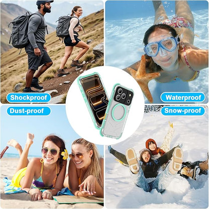 Waterproof Phone Case Compatible with iPhone 17 Pro Max, IP68 Waterproof Shockproof Dust-Proof Phone Case with Built in Screen Protector, Full Body Protective Case