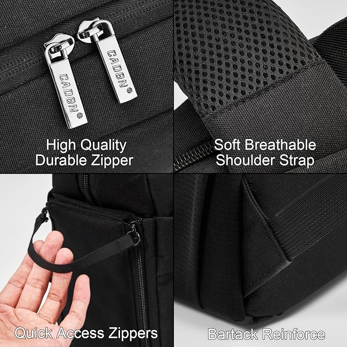 CADeN Camera Backpack Bag with 14" Laptop Compartment Waterproof, DSLR/SLR Mirrorless Camera Case for Travel Daily Photography, Compatible for Canon Sony Nikon Camera and Lens with Tripod Straps