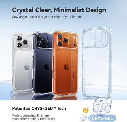 CASEKOO for iPhone 17 Pro Max Case Smooth Crystal Clear, Patented Anti-Yellow & Virgin TPU, 15FT Military-Grade Protection, Slim Transparent Women Men Funda para for iPhone 17 Pro Max Case 6.9", Clear