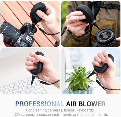 [Upgraded Version] Soft Tip Silicone Camera Dust Blower Lens Air Blower with Cleaning Cloth,Camera Lens Cleaner Air Blower for Sensor LCD Keyboards Alcohol Ink Printing,Dust Blower Replace Canned Air