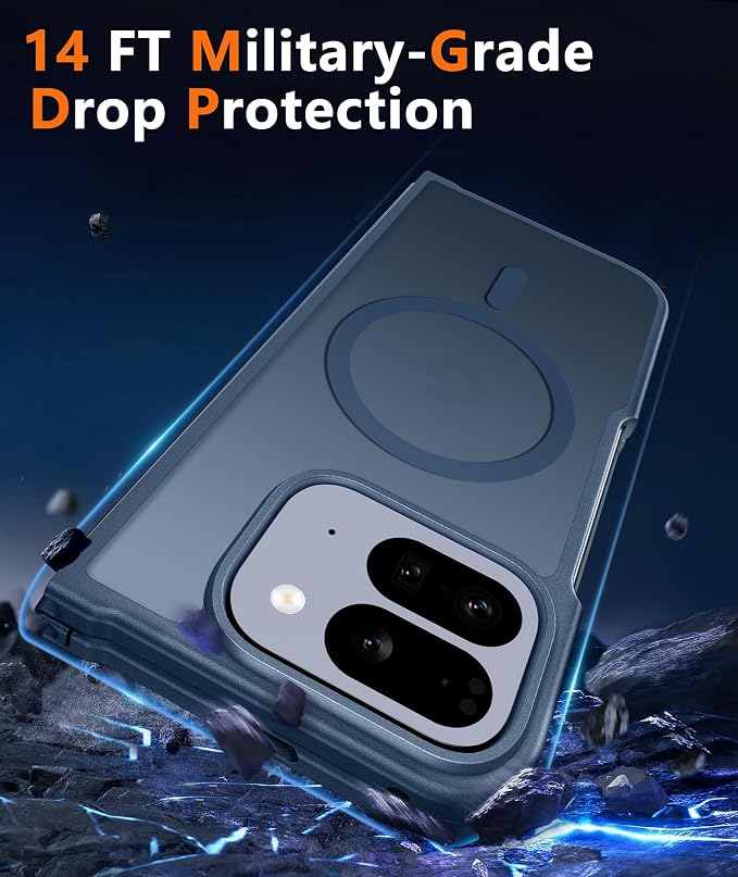 FNTCASE for Google Pixel 10-Pro-Fold Magnetic Case: Translucent Matte Textured Military Grade Drop Protection Cell Phone Cover - Slim Rugged Durable Shockproof Protective Bumper Cases