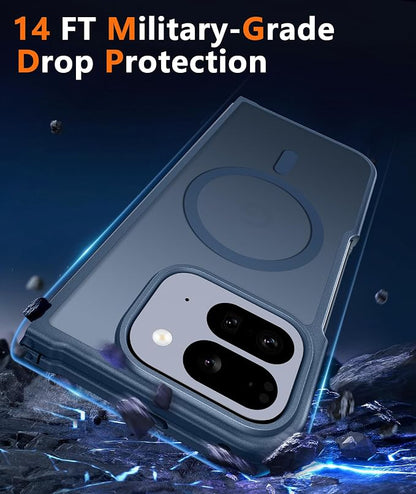 FNTCASE for Google Pixel 10-Pro-Fold Magnetic Case: Translucent Matte Textured Military Grade Drop Protection Cell Phone Cover - Slim Rugged Durable Shockproof Protective Bumper Cases