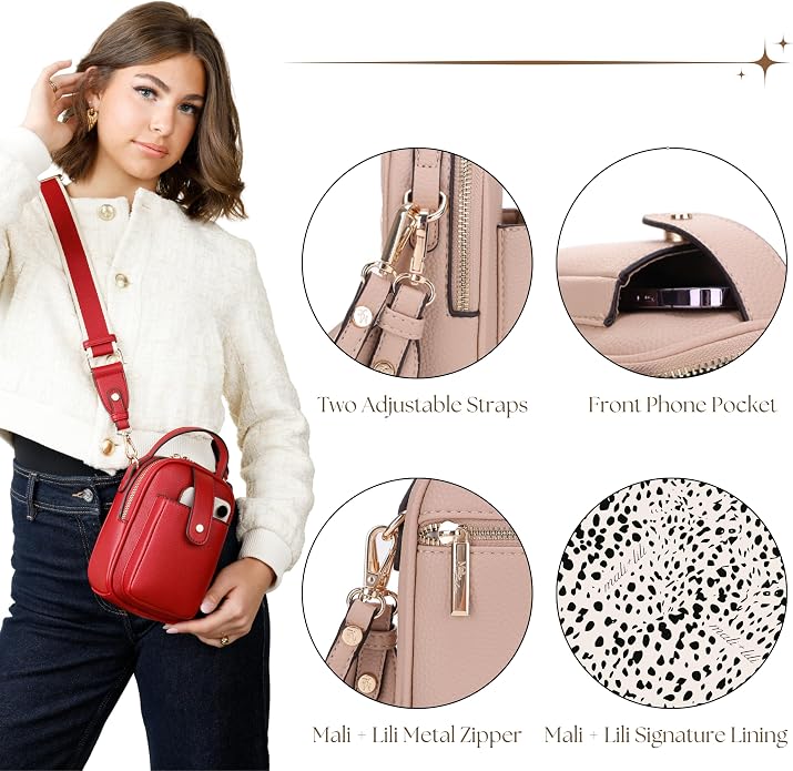 Mali+Lili Gail Vegan Leather Multi Compartment Crossbody Bag