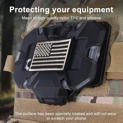 Molle Phone Holder Universal Tactical Phone Holder for Tactical Plate Carrier Molle Vest Attachments Compatible with Screen Size 4.7"-6.7" Phones (Black)