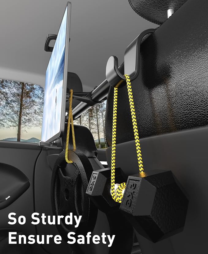 Tryone Car Tablet Holder Mount for iPad: Headrest Tablet Stand for Car Back Seat Compatible with iPad Pro Air Mini | Galaxy Tab | Kindle Fire HD | Switch OLED or Other 4.7-16.1" Devices