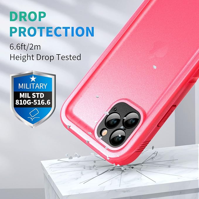 SPORTLINK for iPhone 11 Pro Waterproof Case, Full Body Underwater/Rugged/Heavy Duty Shockproof/Dustproof Case with Built-in Screen Protector for iPhone 11 Pro 5.8 Inch (Pink)