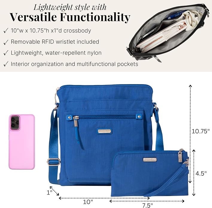 Baggallini womens Go Bagg With Rfid Phone Wristlet