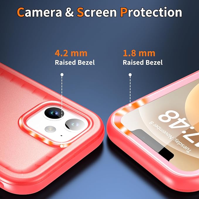 Cozycase Compatible with iPhone 12 Waterproof Case/iPhone 12 Pro Waterproof Case - Full Body Rugged Dustproof Shockproof Case with Built-in Screen Protective Case for iPhone 12/12 Pro 6.1''(Pink)