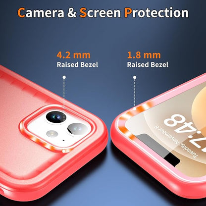 Cozycase Compatible with iPhone 12 Waterproof Case/iPhone 12 Pro Waterproof Case - Full Body Rugged Dustproof Shockproof Case with Built-in Screen Protective Case for iPhone 12/12 Pro 6.1''(Pink)