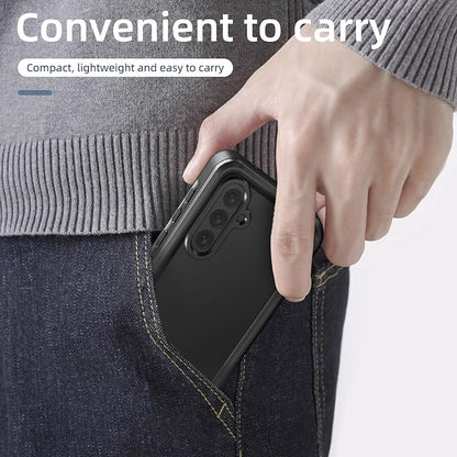 Omio for Galaxy A35 5G Waterproof Case, Full Body IP68 Underwater Clear Protective Case Built-in Screen Protector Heavy Duty Shockproof Case for Men Women, Black