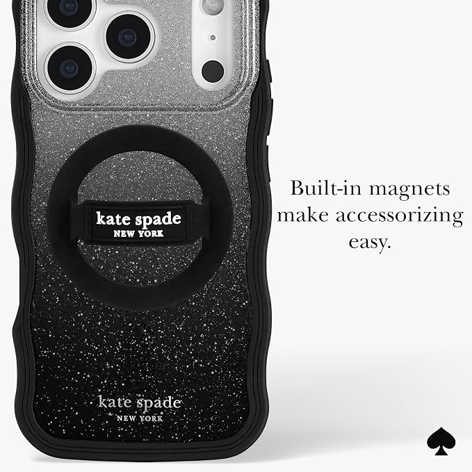 kate spade new york iPhone 17 Pro Case - Compatible with MagSafe - Designer Phone Case - Wavy Nightfall