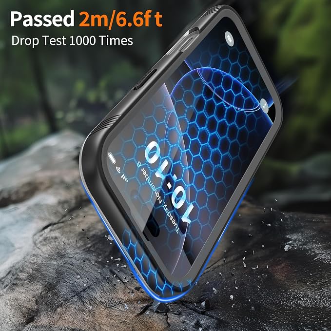 Cozycase for iPhone 16 Pro Max Waterproof Shockproof Dustproof Case [Compatible with MagSafe] - Heavy Duty/360 Full Body/Military Grade/Rugged Built in Screen/Camera Protector Black/Frosted Clear 6.9"