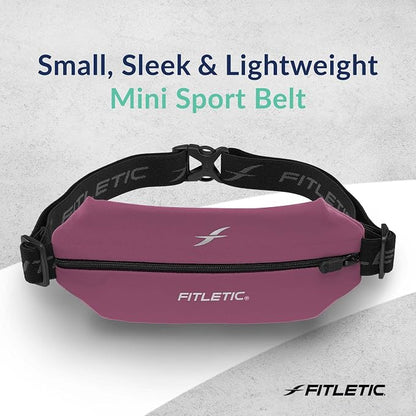 Fitletic Active Lifestyle Fanny Pack & Mini Sports Running Belt For Men & Women – Lightweight, Low Profile- Ultra-Soft Expandable Lycra Pouch - Fits All Phones – Inner Pocket
