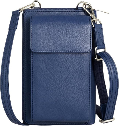 BULL GUARD Crossbody Leather Wallet Phone Purse, Anti Theft and RFID Blocking, Elegant Design for Travel