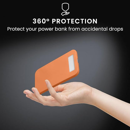 kwmobile Case Compatible with Apple Air MagSafe - Portable Powerbank Cover - External Battery Charger Bag, Shockproof - Orange