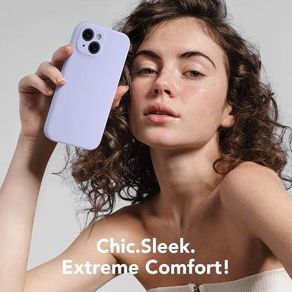 Magnetic for iPhone 13 Case, Compatible with MagSafe, [Full Camera Protection][Screen Protector] Silicone Shockproof Protective Phone Case for iPhone 13 6.1", Lilac