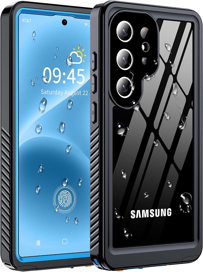 for Samsung Galaxy S25 Ultra Case, IP68 Waterproof with Built-in Screen&Lens Protector [14FT Military Shockproof] Full Body Heavy Duty Protective Phone Case for S25 Ultra 5G, Blue