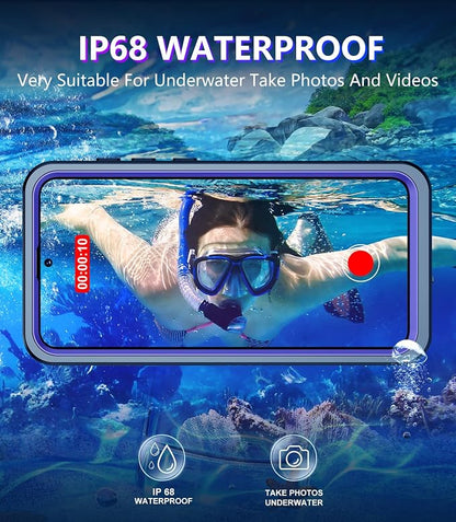 Temdan for Samsung Galaxy S25 FE Case Waterproof, [Military-Grade Drop Protection] [IP68 Underwater] Full Body Heavy Duty Rugged Shock-Proof Case for S25 FE 6.7 Inch Purple