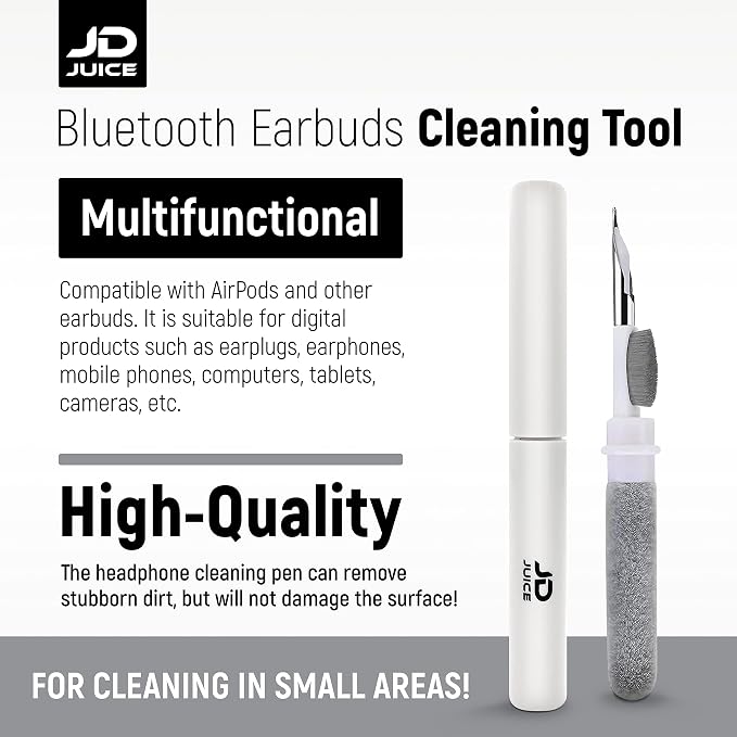 2 Pack - Airpod Cleaning Kit Earbud Cleaning Kit - Phone Cleaning Kit in-Ear Headphones Cleaning Pen Tool, Portable 3-in-1 Laptop Cleaning Kit Electronic Cleaner with a Sponge, Metal Pen Tip