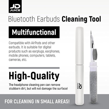 2 Pack - Airpod Cleaning Kit Earbud Cleaning Kit - Phone Cleaning Kit in-Ear Headphones Cleaning Pen Tool, Portable 3-in-1 Laptop Cleaning Kit Electronic Cleaner with a Sponge, Metal Pen Tip