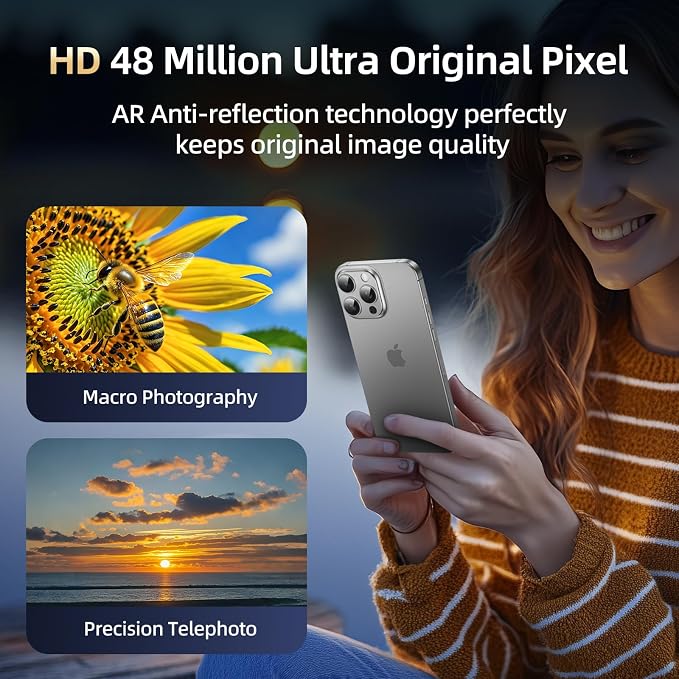 9H High-alumina Tempered Glass Camera Lens Protector for iPhone 14 Pro Max/14 Pro Lens , Military-Grade Shatterproof with Strong Adsorption, Full Coverage Case-Friendly Cover (Silver, iPhone 14 Pro/14 Pro Max)