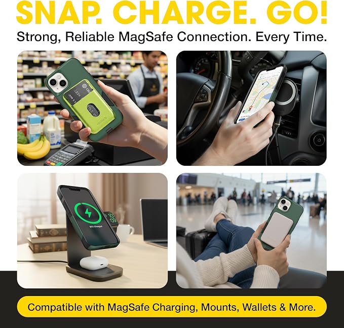 OtterBox iPhone 16e, 15, 14, & 13 Commuter Series Case - Slim & Tough, Pocket-Friendly, with Port Protection - Green/Black