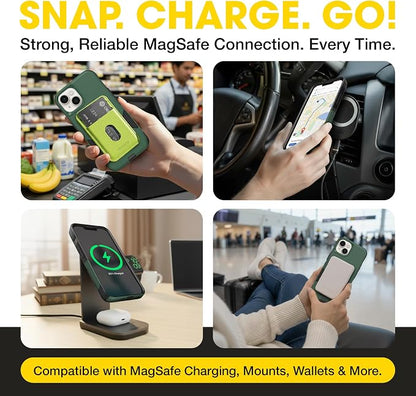 OtterBox iPhone 16e, 15, 14, & 13 Commuter Series Case - Slim & Tough, Pocket-Friendly, with Port Protection - Green/Black