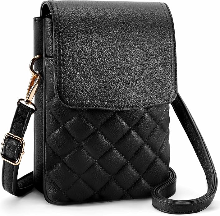 RFID Small Crossbody Purses for Women Quilted Cell Phone Purse with RFID Blocking Credit Card Slots