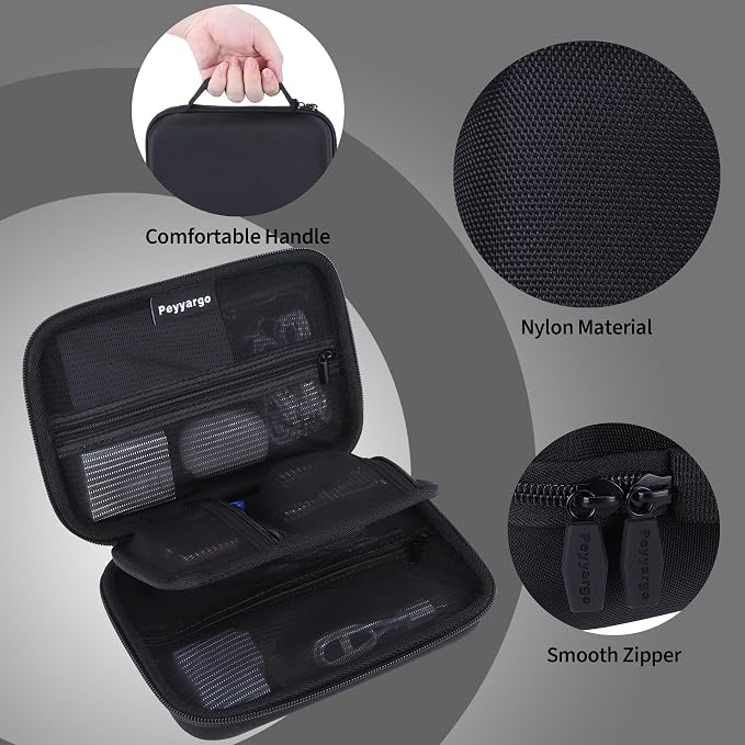 Electronic Organizer Travel Case for MacBook Power Adapter Chargers Cables Tech Organizer Hard Drive USB Flash Disk SD Card Cord Portable Electronics Accessories Bag