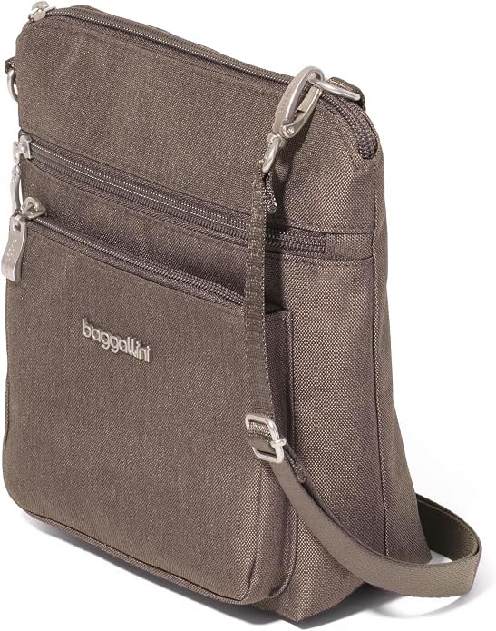 Baggallini Modern Pocket Crossbody Bag for Women, 8.5"x8.5" Handbag Purse with RFID, Lightweight Water-Resistant
