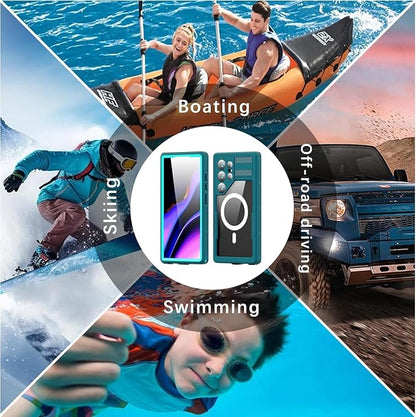 Losin Compatible with Galaxy S25 Ultra Case Waterproof Magnetic [Compatible with MagSafe] [Drop Protection] [IP68 Underwater] Full Body Shockproof Protective Phone Case, Teal